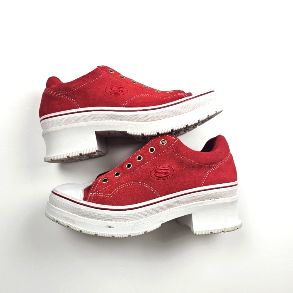 Sketchers Women's Stree Ckeats Heartbeat 8.5 90's Punk Platform Band‎ Garage